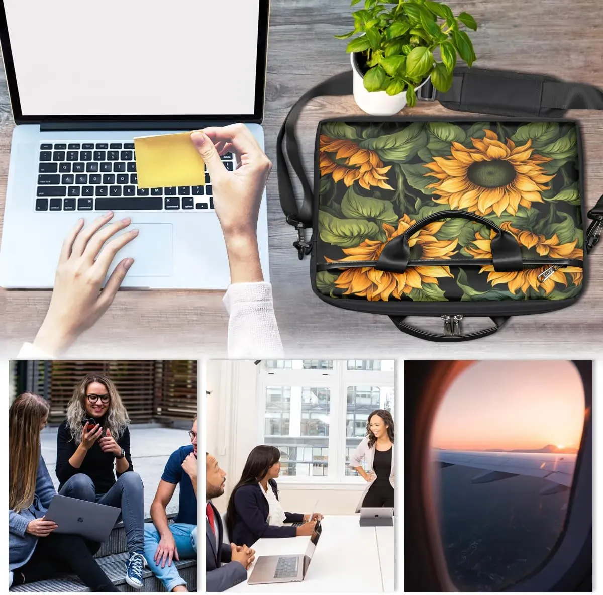 Laptop Shoulder Bag for 13-15 Inch Waterproof Laptop Sleeve Case Bag Slim Computer Carry Case Computer Cases for Laptops