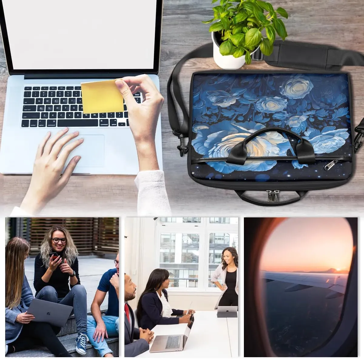Laptop Shoulder Bag for 13-15 Inch Waterproof Laptop Sleeve Case Bag Slim Computer Carry Case Computer Cases for Laptops