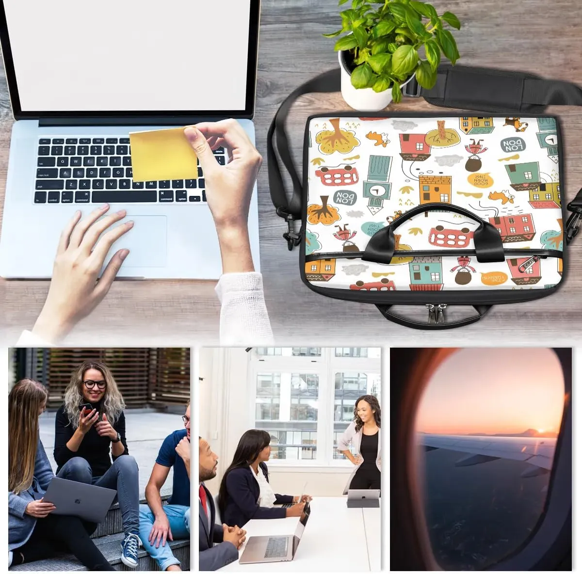 Laptop Shoulder Bag for 13-15 Inch Waterproof Laptop Sleeve Case Bag Slim Computer Carry Case Computer Cases for Laptops