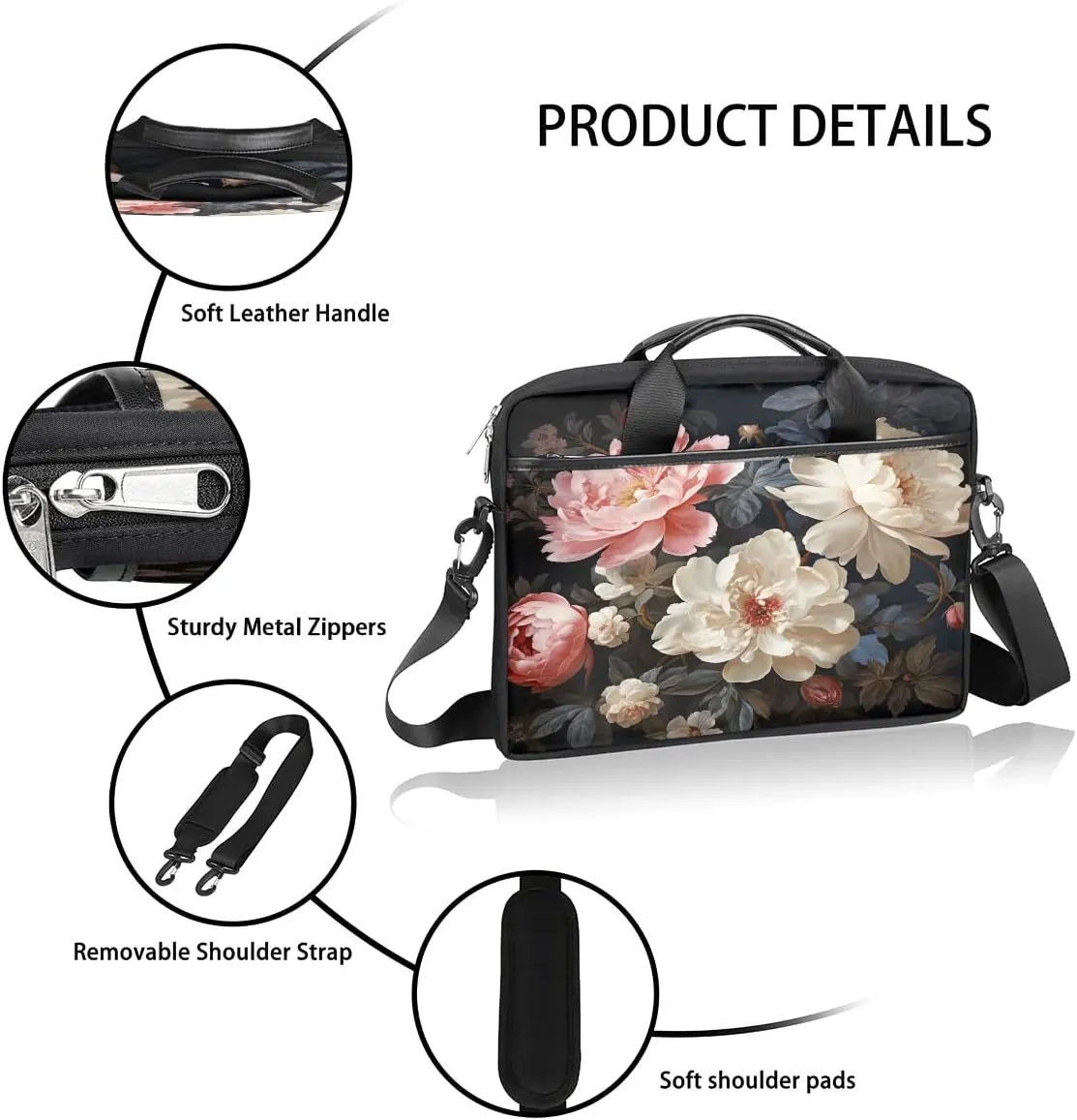Laptop Shoulder Bag for 13-15 Inch Waterproof Laptop Sleeve Case Bag Slim Computer Carry Case Computer Cases for Laptops