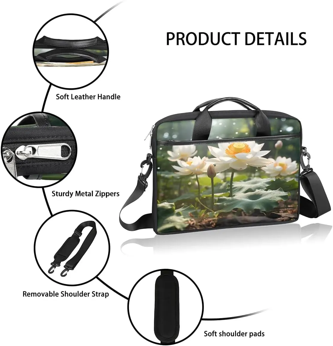 Laptop Shoulder Bag for 13-15 Inch Waterproof Laptop Sleeve Case Bag Slim Computer Carry Case Computer Cases for Laptops