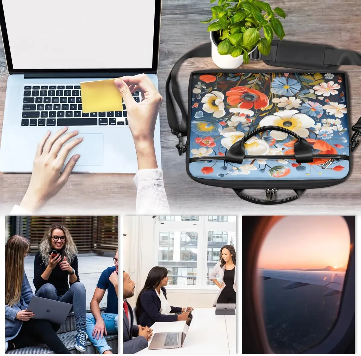 Laptop Shoulder Bag for 13-15 Inch Waterproof Laptop Sleeve Case Bag Slim Computer Carry Case Computer Cases for Laptops