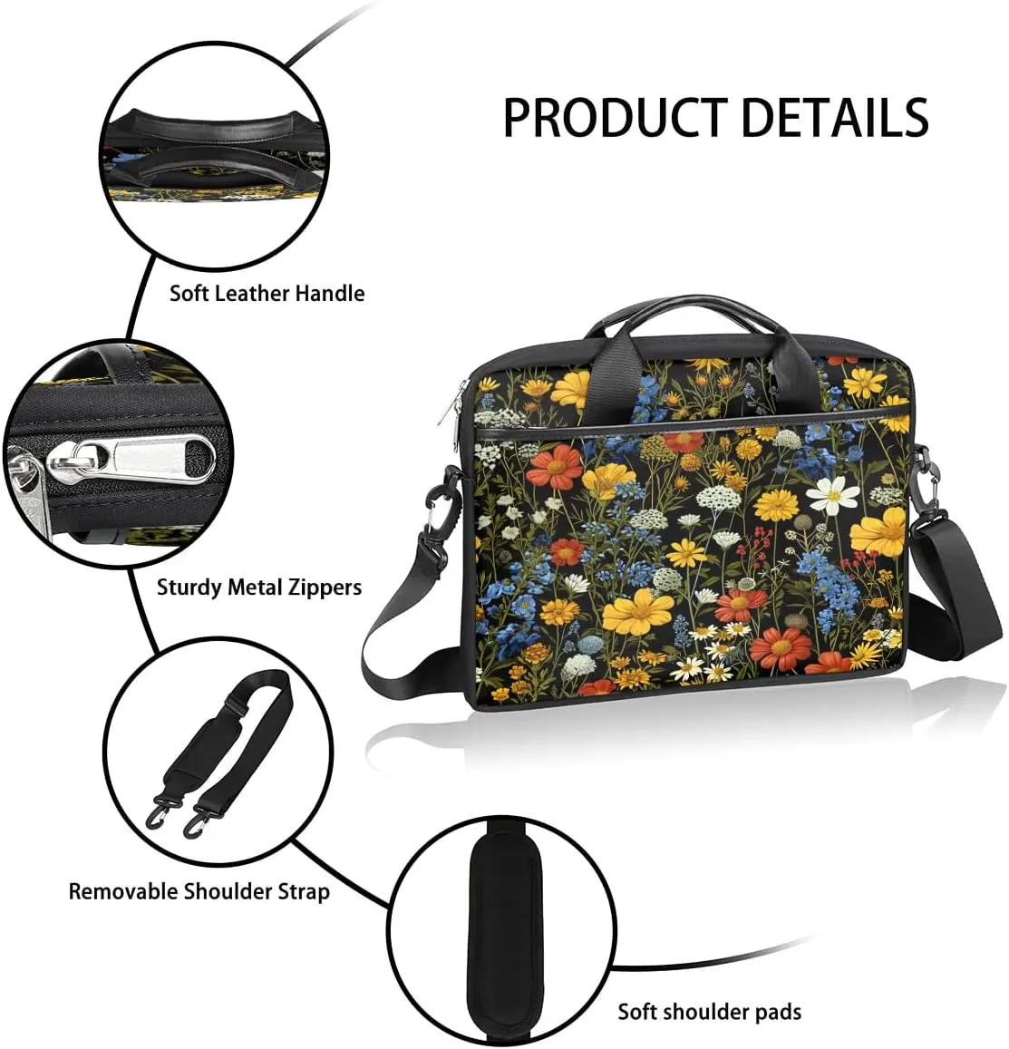 Laptop Shoulder Bag for 13-15 Inch Waterproof Laptop Sleeve Case Bag Slim Computer Carry Case Computer Cases for Laptops