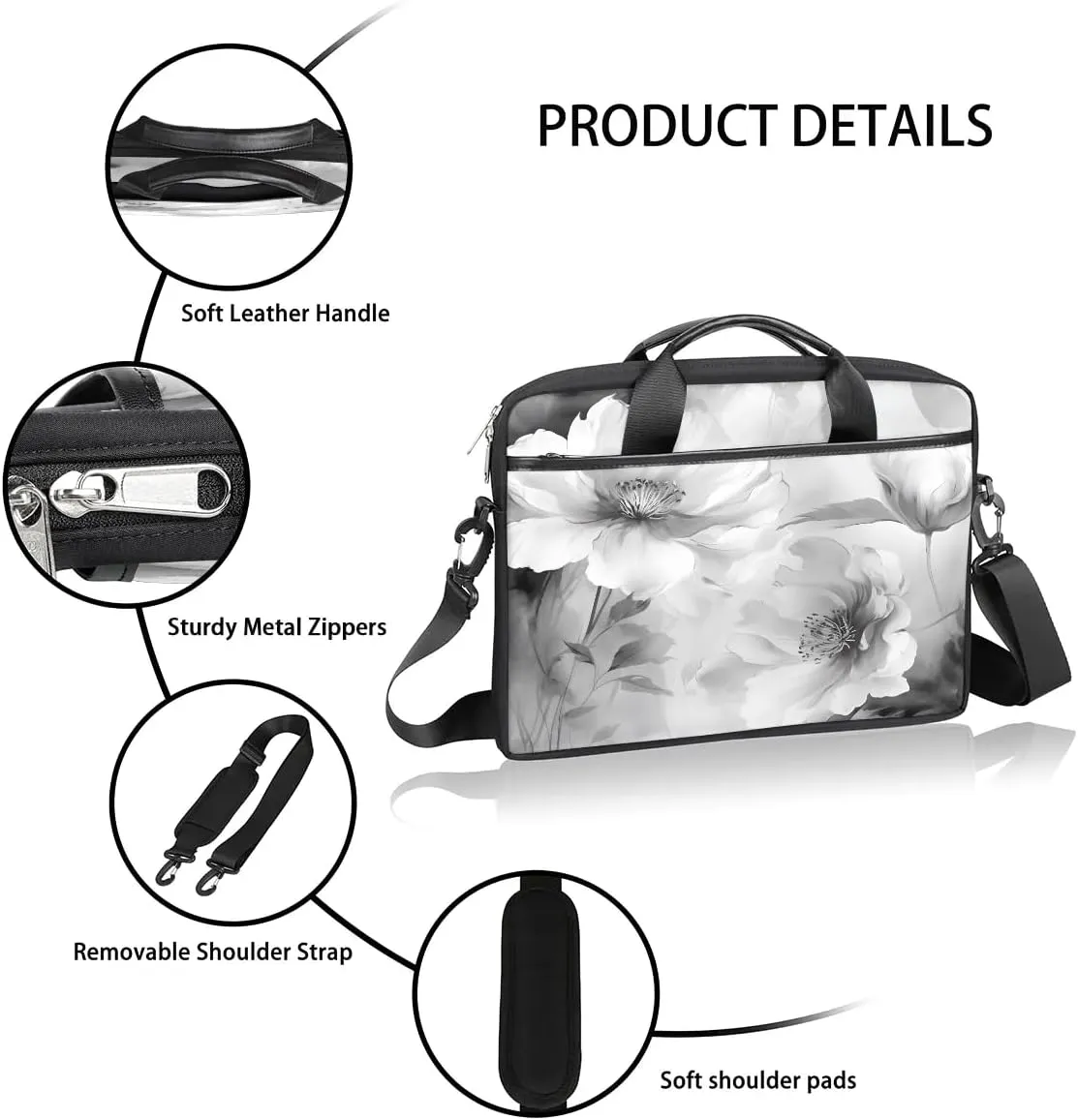 Laptop Shoulder Bag for 13-15 Inch Waterproof Laptop Sleeve Case Bag Slim Computer Carry Case Computer Cases for Laptops