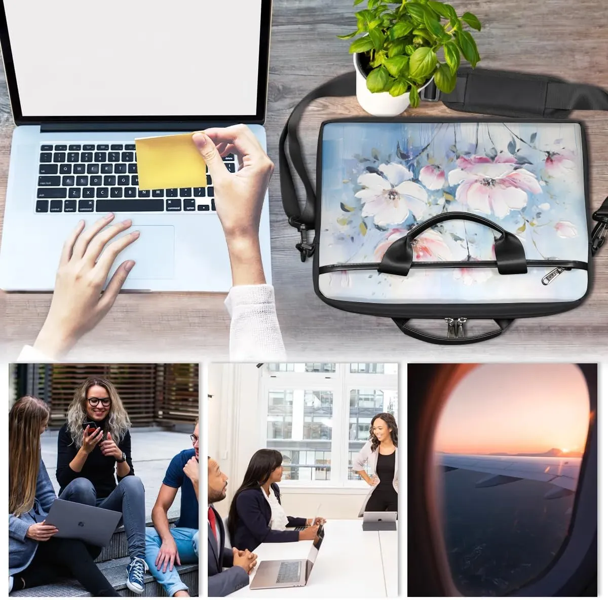 Laptop Shoulder Bag for 13-15 Inch Waterproof Laptop Sleeve Case Bag Slim Computer Carry Case Computer Cases for Laptops