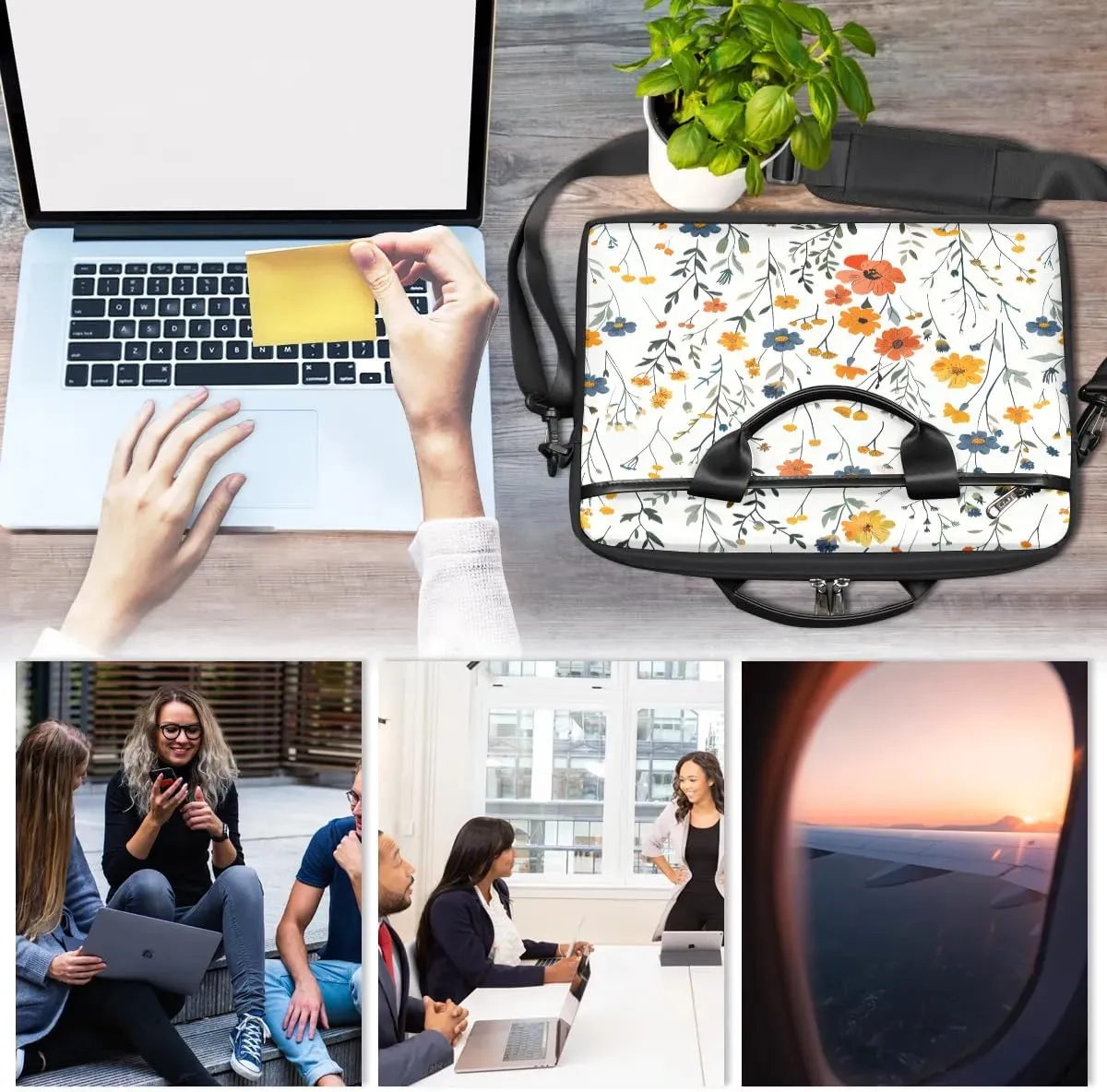Laptop Shoulder Bag for 13-15 Inch Waterproof Laptop Sleeve Case Bag Slim Computer Carry Case Computer Cases for Laptops