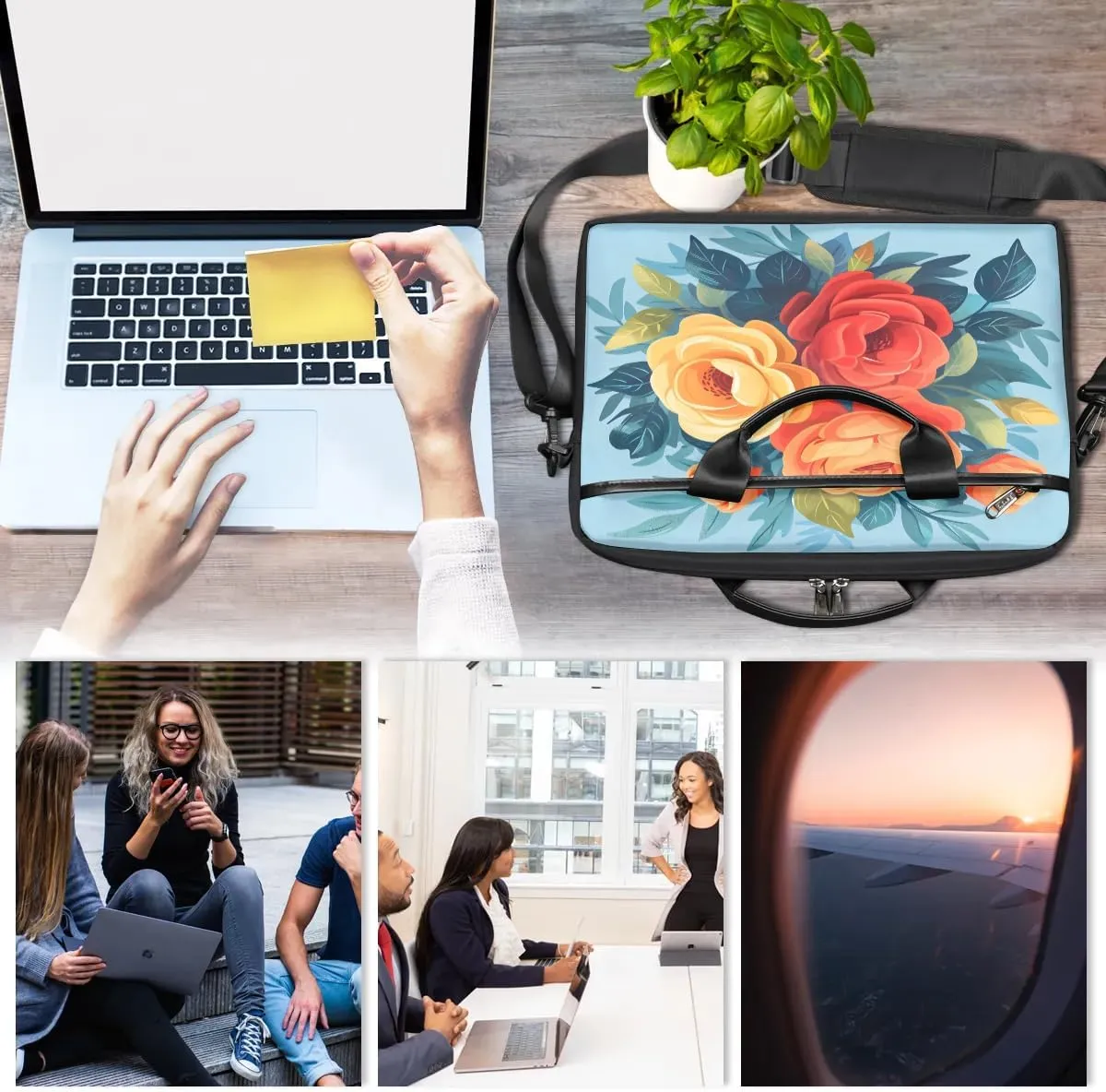 Laptop Shoulder Bag for 13-15 Inch Waterproof Laptop Sleeve Case Bag Slim Computer Carry Case Computer Cases for Laptops