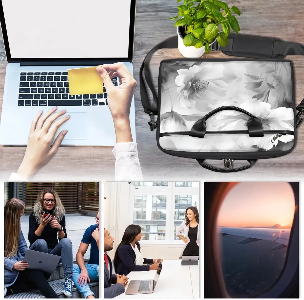 Laptop Shoulder Bag for 13-15 Inch Waterproof Laptop Sleeve Case Bag Slim Computer Carry Case Computer Cases for Laptops
