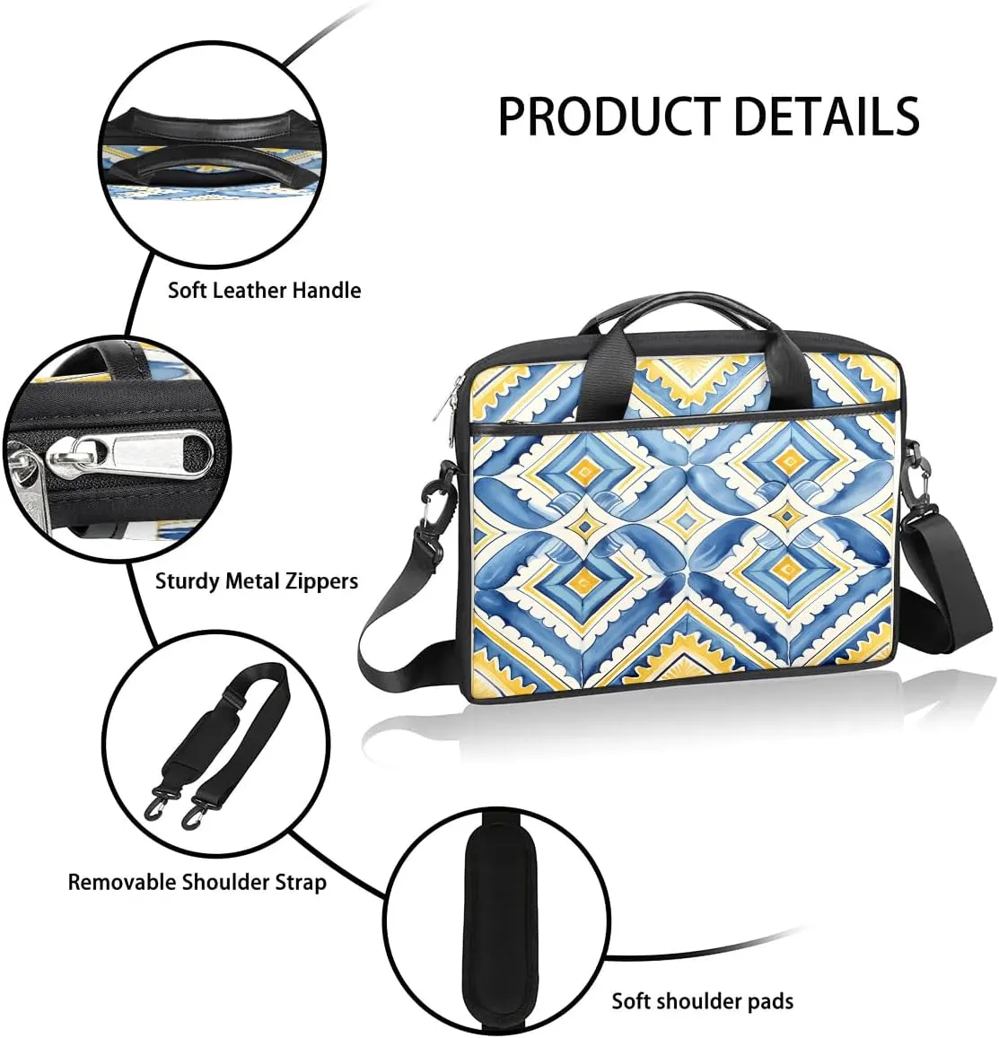 Laptop Shoulder Bag for 13-15 Inch Waterproof Laptop Sleeve Case Bag Slim Computer Carry Case Computer Cases for Laptops