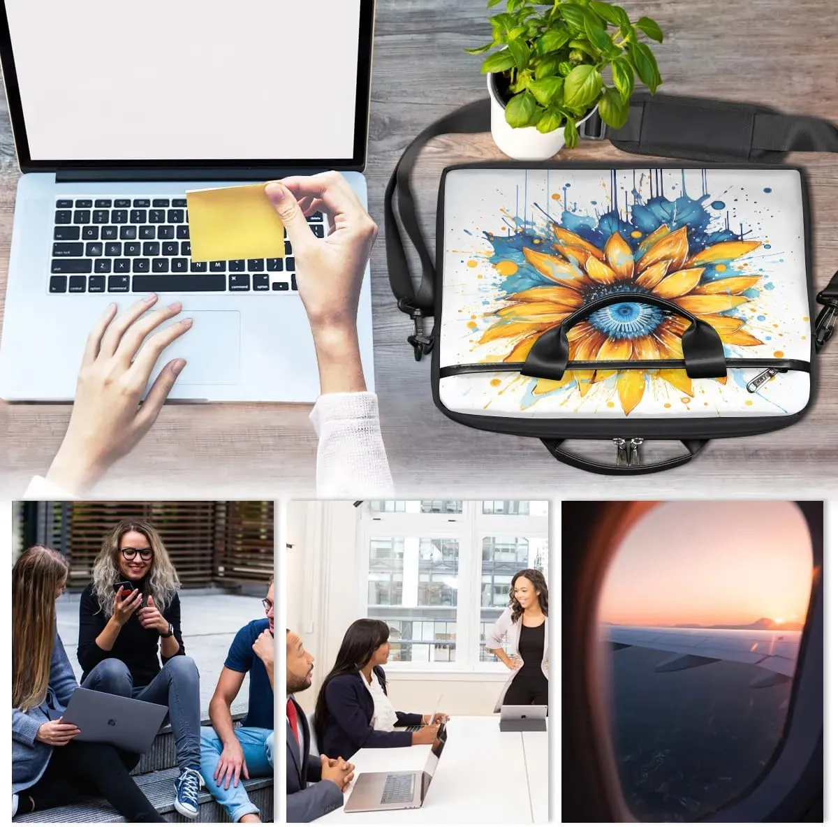 Laptop Shoulder Bag for 13-15 Inch Waterproof Laptop Sleeve Case Bag Slim Computer Carry Case Computer Cases for Laptops