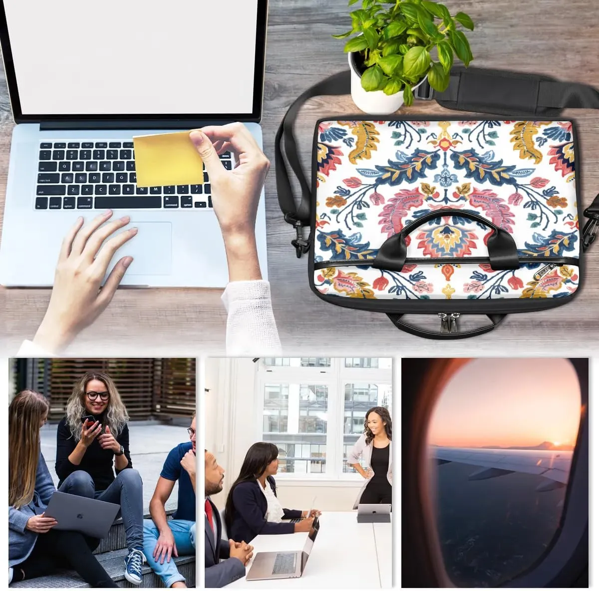Laptop Shoulder Bag for 13-15 Inch Waterproof Laptop Sleeve Case Bag Slim Computer Carry Case Computer Cases for Laptops