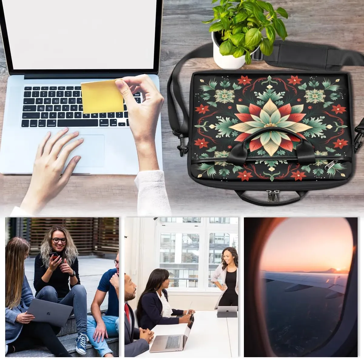 Laptop Shoulder Bag for 13-15 Inch Waterproof Laptop Sleeve Case Bag Slim Computer Carry Case Computer Cases for Laptops