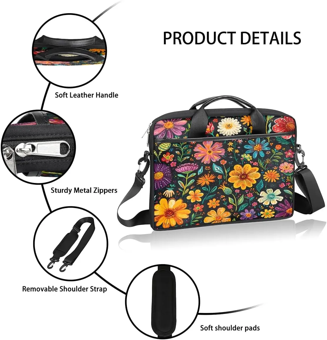 Laptop Shoulder Bag for 13-15 Inch Waterproof Laptop Sleeve Case Bag Slim Computer Carry Case Computer Cases for Laptops
