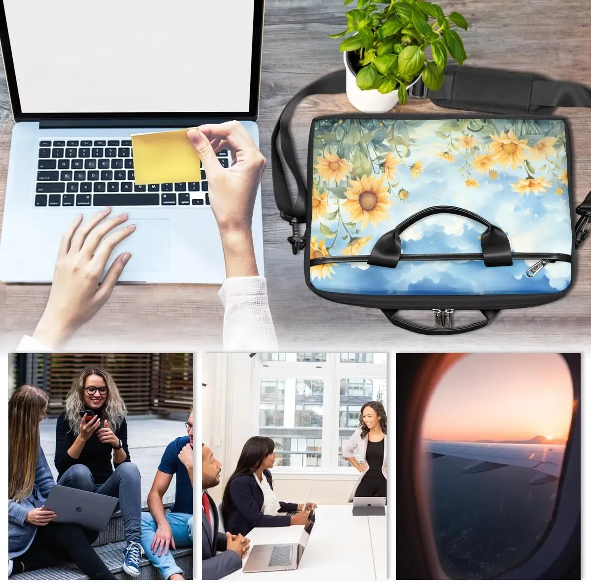 Laptop Shoulder Bag for 13-15 Inch Waterproof Laptop Sleeve Case Bag Slim Computer Carry Case Computer Cases for Laptops