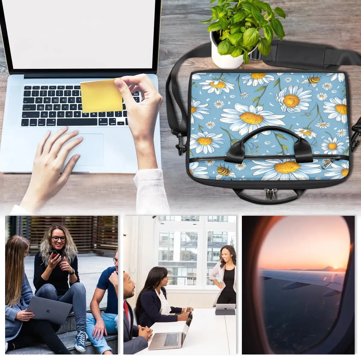 Laptop Shoulder Bag for 13-15 Inch Waterproof Laptop Sleeve Case Bag Slim Computer Carry Case Computer Cases for Laptops