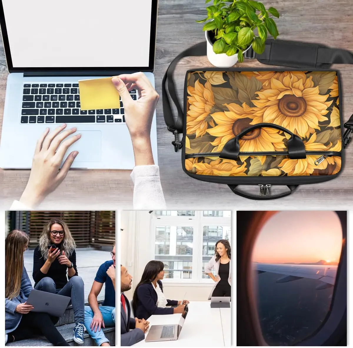 Laptop Shoulder Bag for 13-15 Inch Waterproof Laptop Sleeve Case Bag Slim Computer Carry Case Computer Cases for Laptops