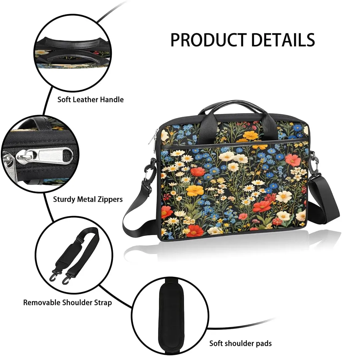 Laptop Shoulder Bag for 13-15 Inch Waterproof Laptop Sleeve Case Bag Slim Computer Carry Case Computer Cases for Laptops