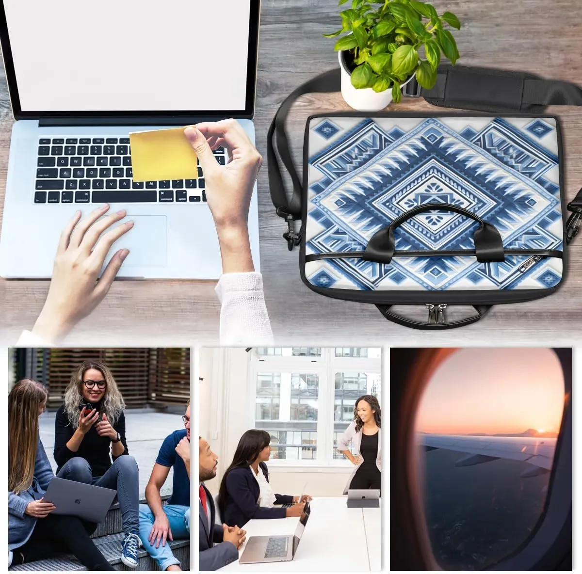 Laptop Shoulder Bag for 13-15 Inch Waterproof Laptop Sleeve Case Bag Slim Computer Carry Case Computer Cases for Laptops