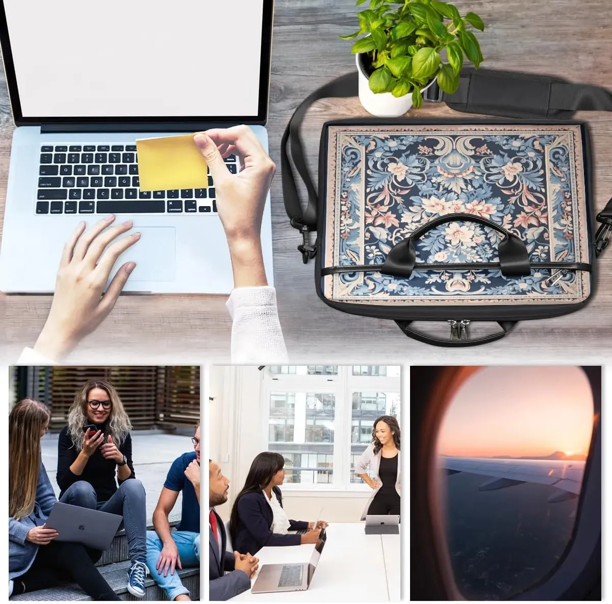 Laptop Shoulder Bag for 13-15 Inch Waterproof Laptop Sleeve Case Bag Slim Computer Carry Case Computer Cases for Laptops