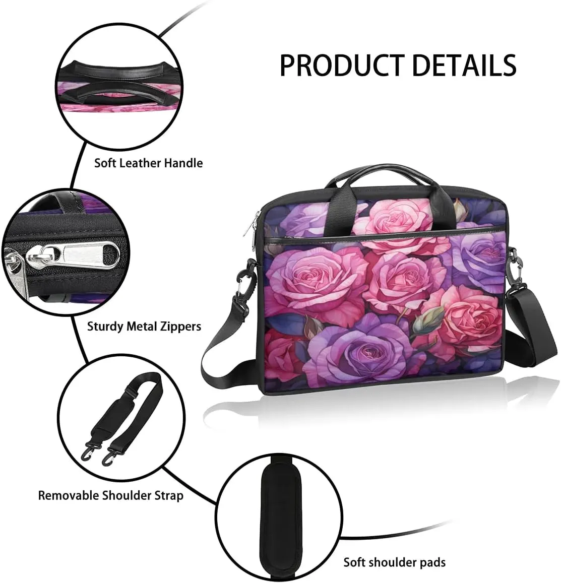 Laptop Shoulder Bag for 13-15 Inch Waterproof Laptop Sleeve Case Bag Slim Computer Carry Case Computer Cases for Laptops