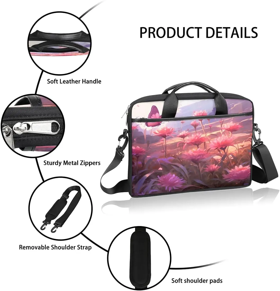 Laptop Shoulder Bag for 13-15 Inch Waterproof Laptop Sleeve Case Bag Slim Computer Carry Case Computer Cases for Laptops