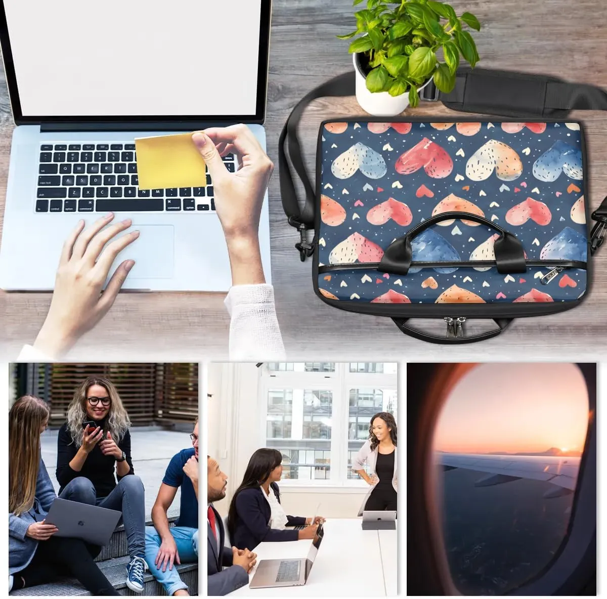 Laptop Shoulder Bag for 13-15 Inch Waterproof Laptop Sleeve Case Bag Slim Computer Carry Case Computer Cases for Laptops