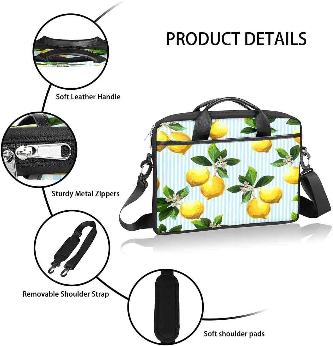 Laptop Shoulder Bag for 13-15 Inch Waterproof Laptop Sleeve Case Bag Slim Computer Carry Case Computer Cases for Laptops