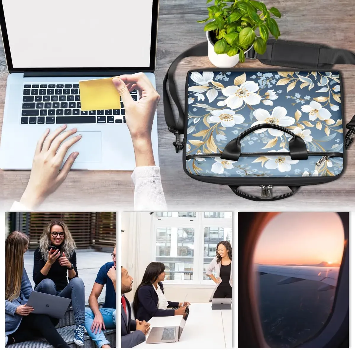 Laptop Shoulder Bag for 13-15 Inch Waterproof Laptop Sleeve Case Bag Slim Computer Carry Case Computer Cases for Laptops
