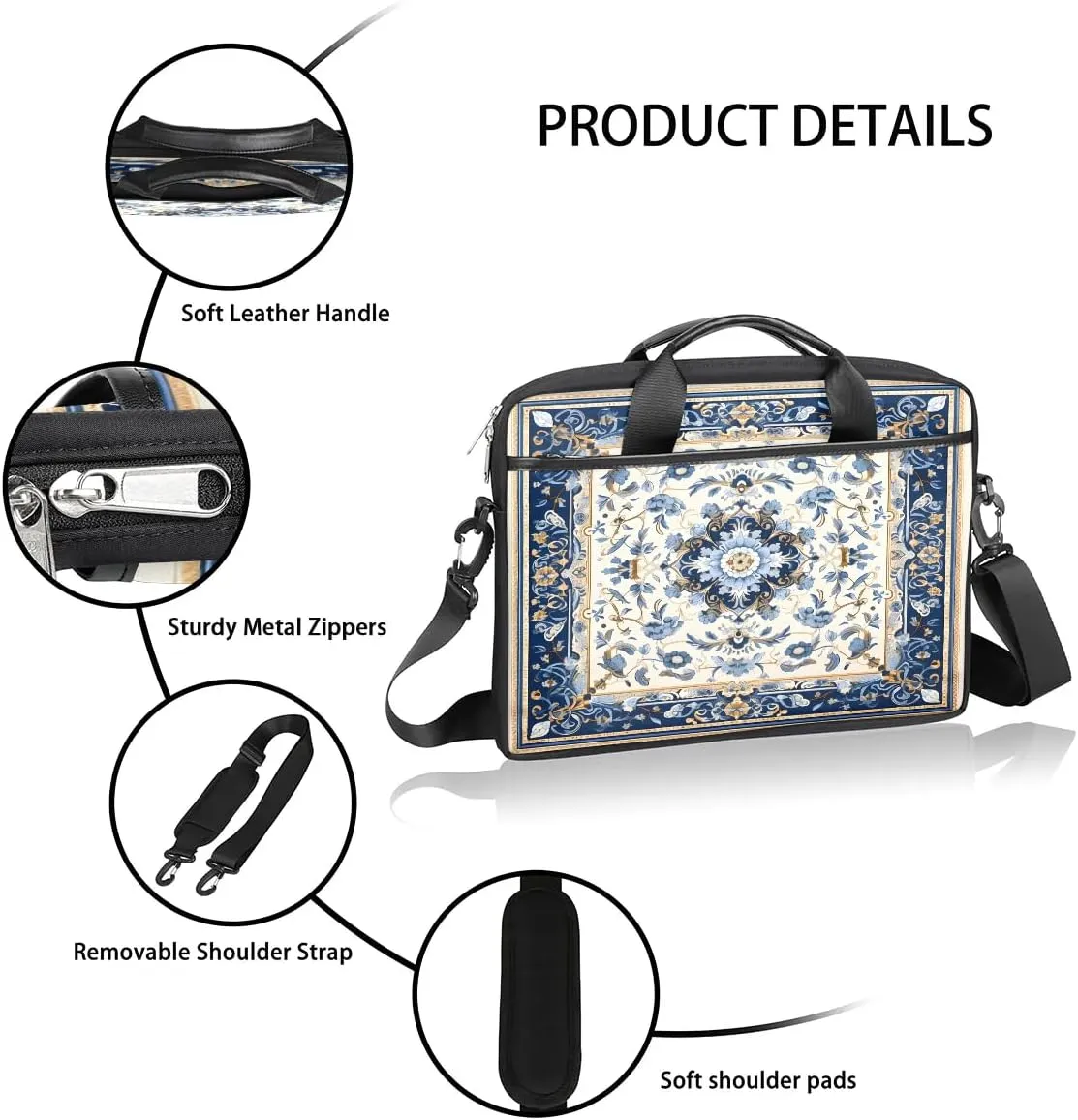 Laptop Shoulder Bag for 13-15 Inch Waterproof Laptop Sleeve Case Bag Slim Computer Carry Case Computer Cases for Laptops