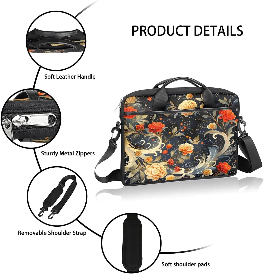 Laptop Shoulder Bag for 13-15 Inch Waterproof Laptop Sleeve Case Bag Slim Computer Carry Case Computer Cases for Laptops