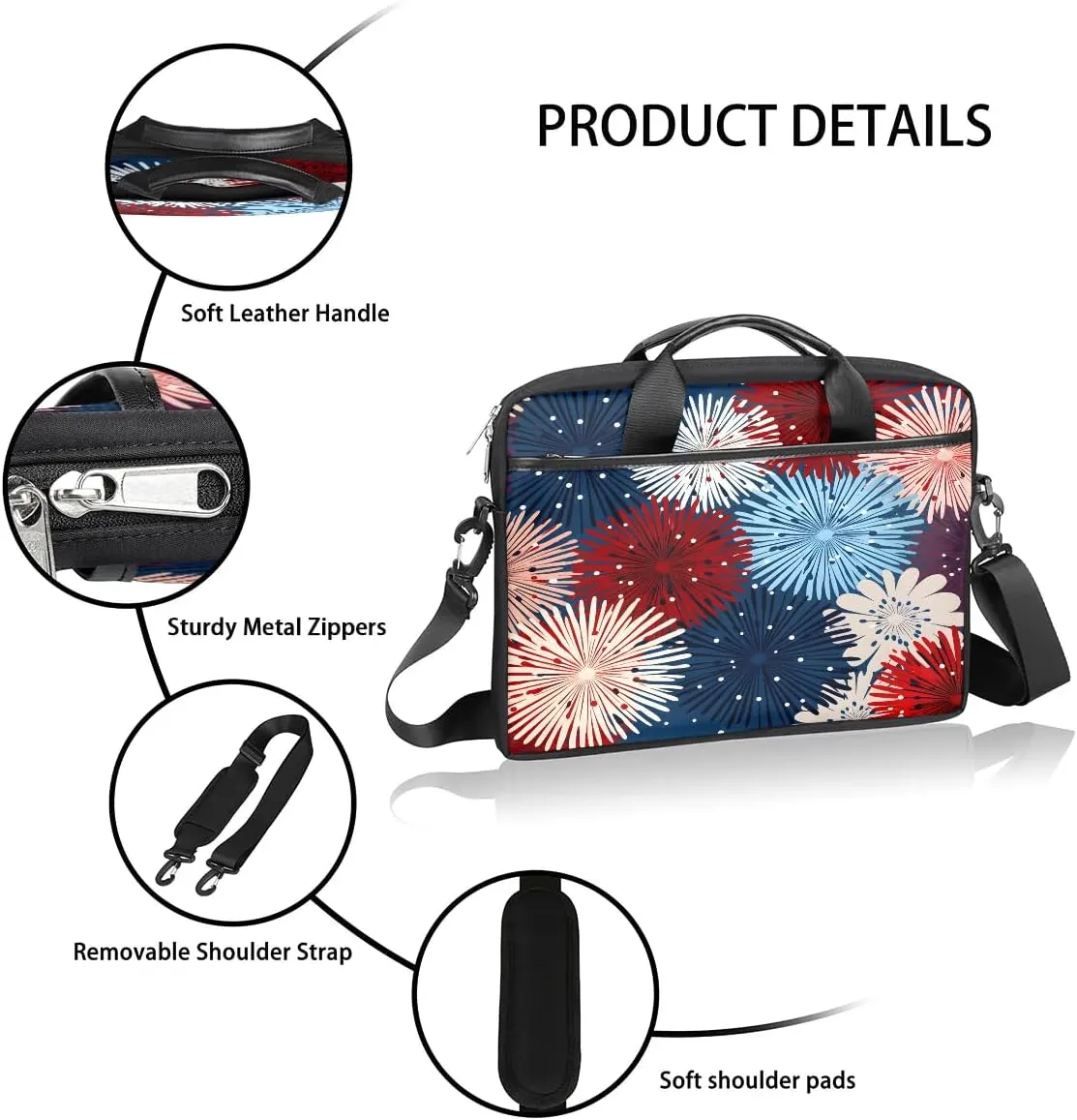 Laptop Shoulder Bag for 13-15 Inch Waterproof Laptop Sleeve Case Bag Slim Computer Carry Case Computer Cases for Laptops