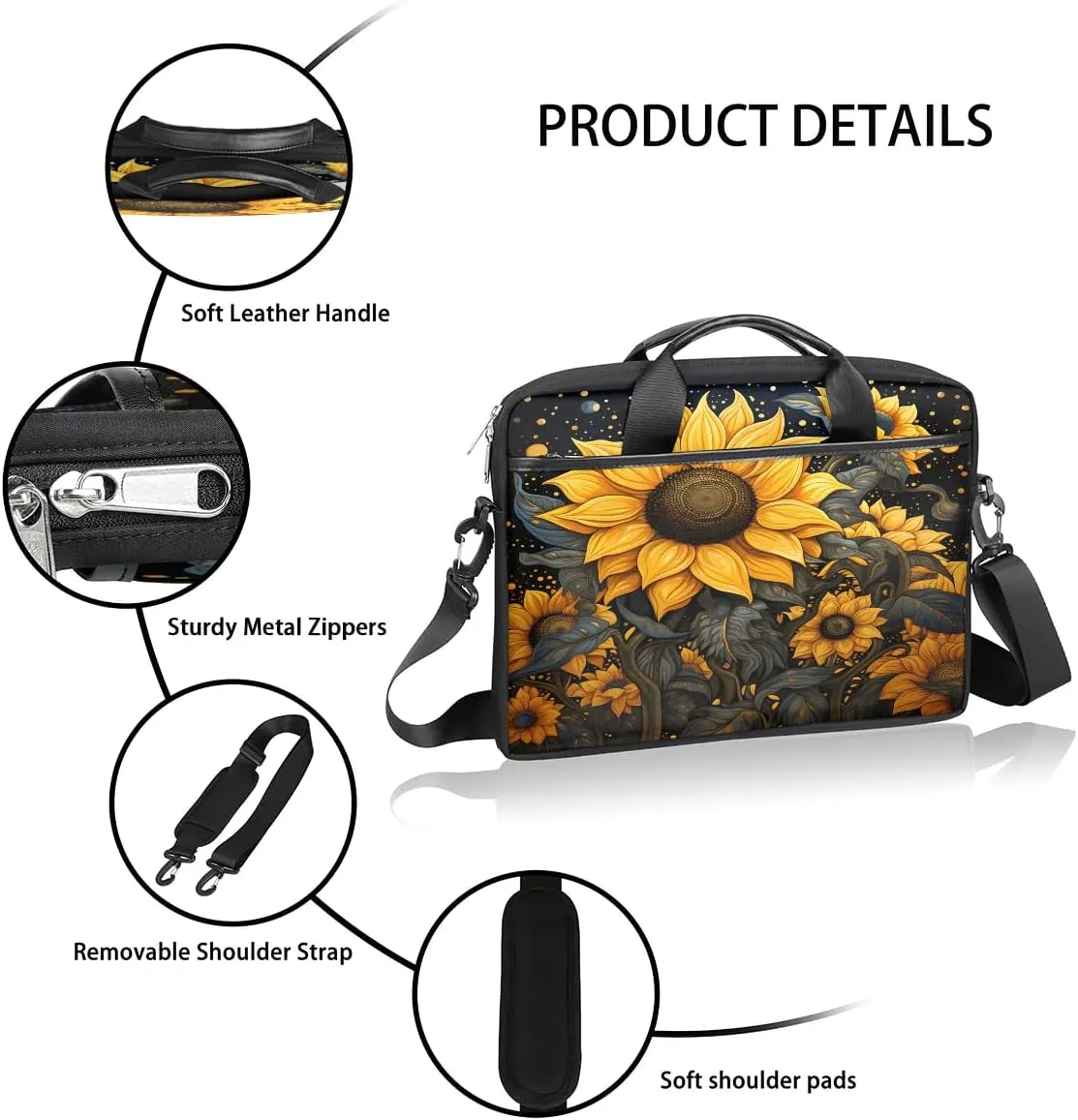 Laptop Shoulder Bag for 13-15 Inch Waterproof Laptop Sleeve Case Bag Slim Computer Carry Case Computer Cases for Laptops