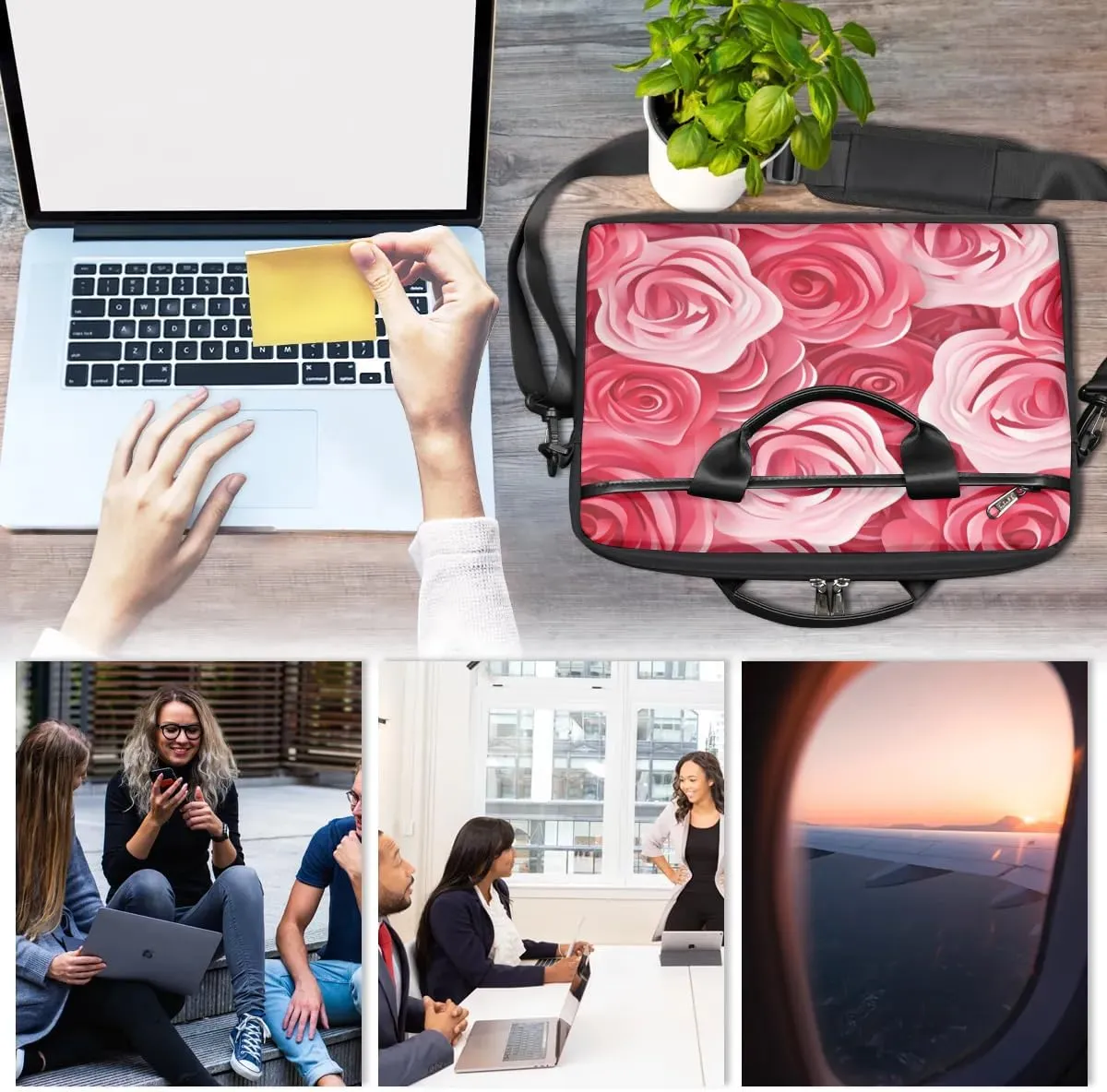 Laptop Shoulder Bag for 13-15 Inch Waterproof Laptop Sleeve Case Bag Slim Computer Carry Case Computer Cases for Laptops