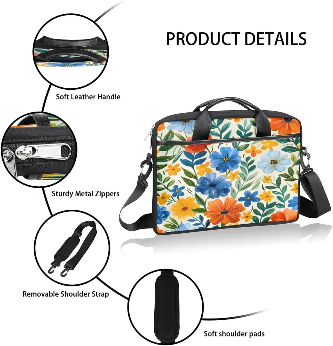Laptop Shoulder Bag for 13-15 Inch Waterproof Laptop Sleeve Case Bag Slim Computer Carry Case Computer Cases for Laptops