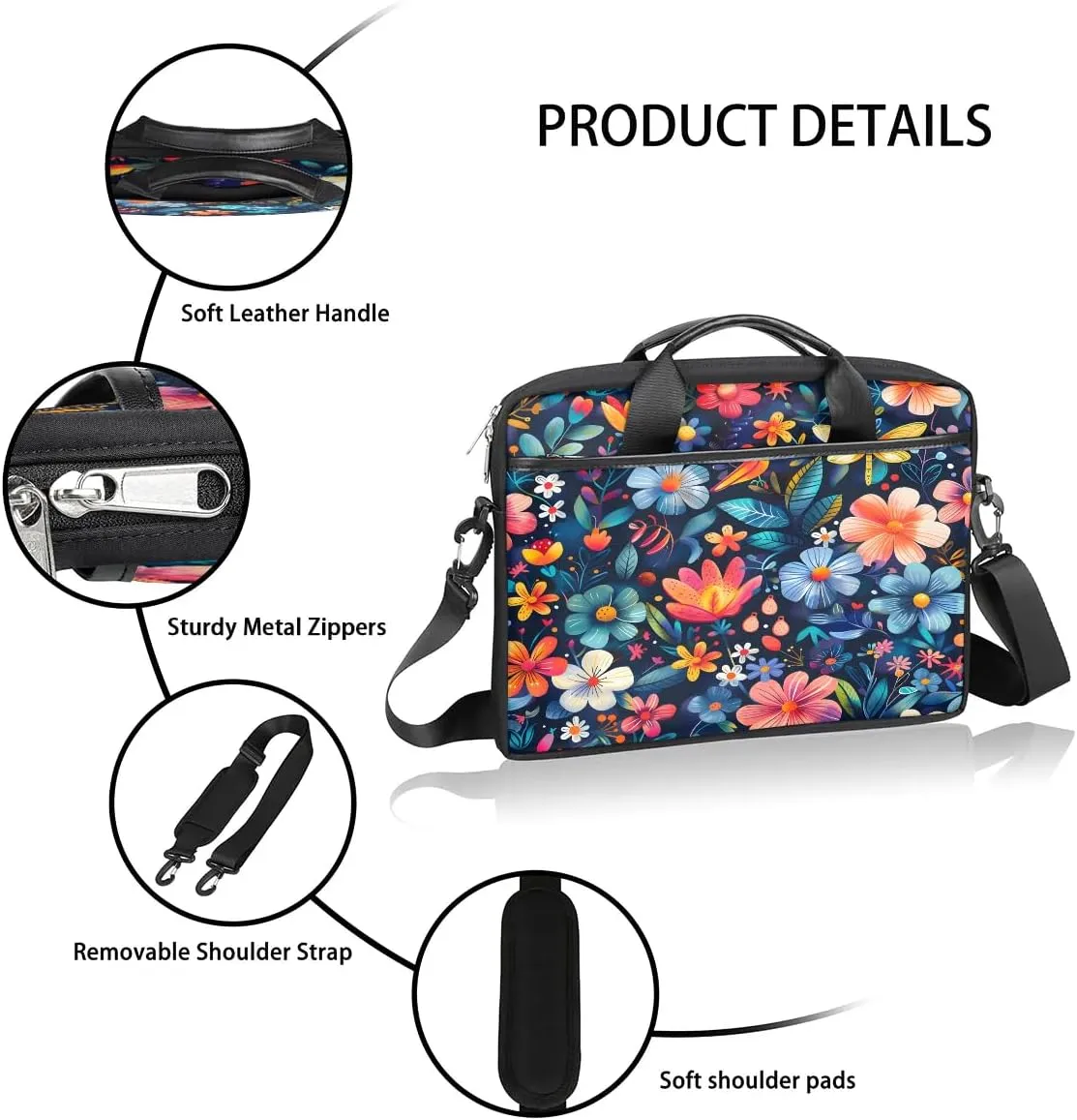 Laptop Shoulder Bag for 13-15 Inch Waterproof Laptop Sleeve Case Bag Slim Computer Carry Case Computer Cases for Laptops