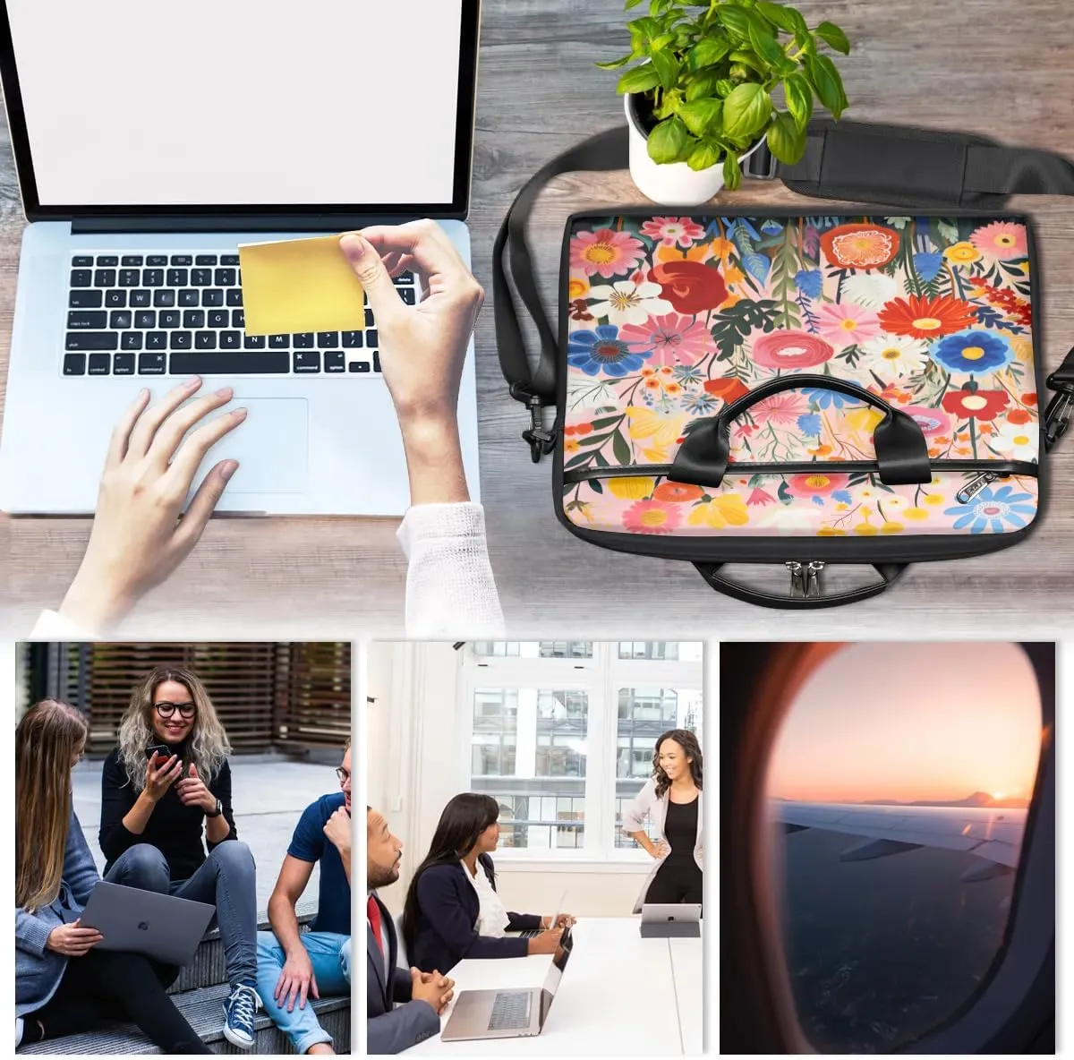 Laptop Shoulder Bag for 13-15 Inch Waterproof Laptop Sleeve Case Bag Slim Computer Carry Case Computer Cases for Laptops