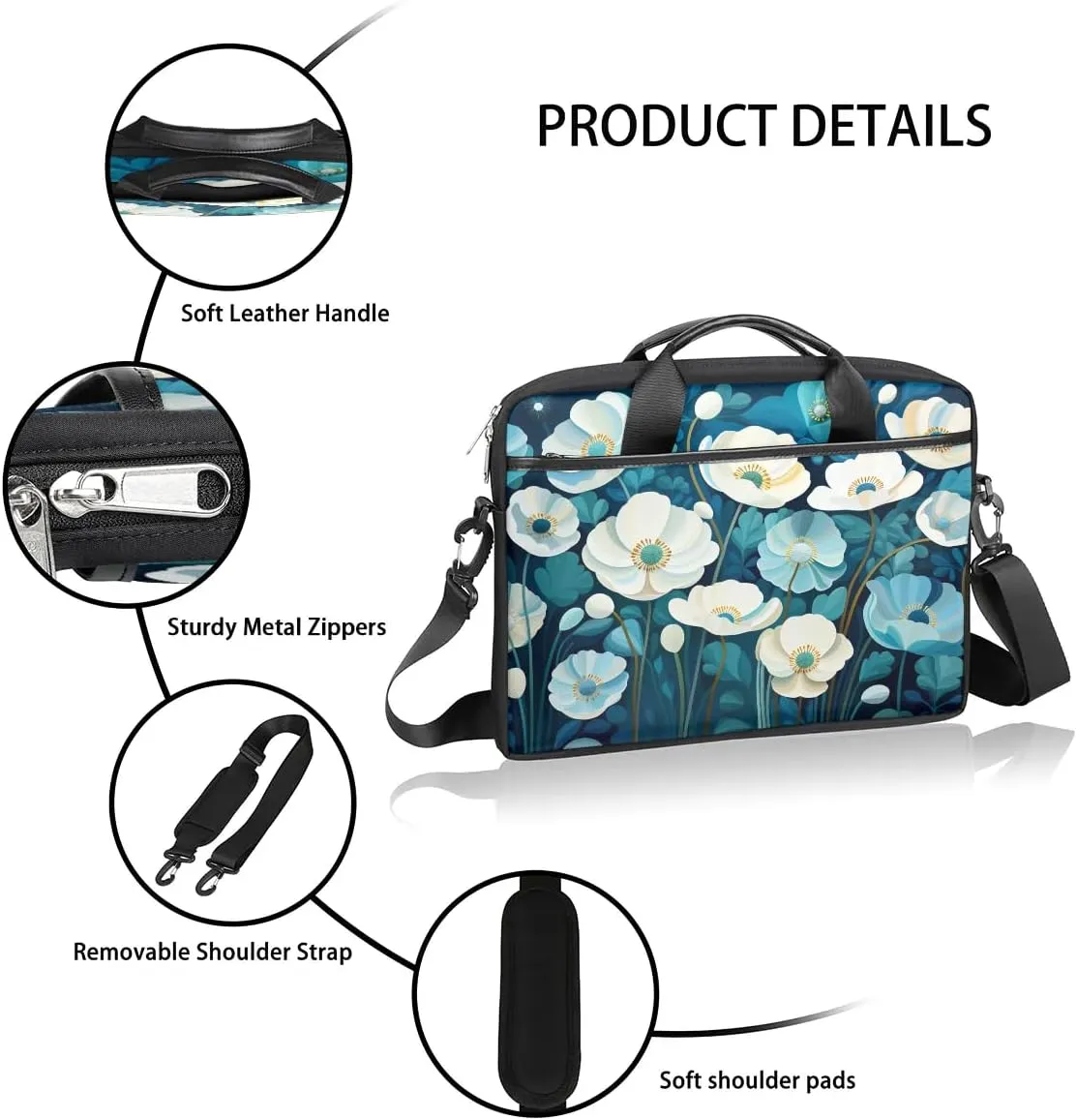 Laptop Shoulder Bag for 13-15 Inch Waterproof Laptop Sleeve Case Bag Slim Computer Carry Case Computer Cases for Laptops