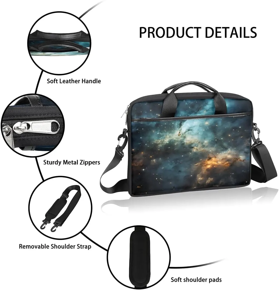 Laptop Shoulder Bag for 13-15 Inch Waterproof Laptop Sleeve Case Bag Slim Computer Carry Case Computer Cases for Laptops