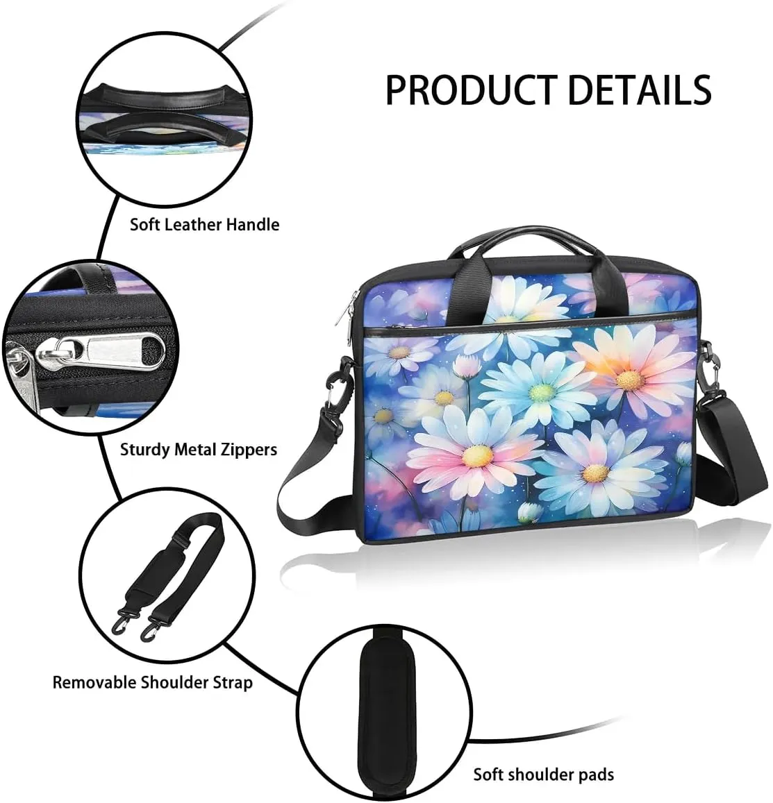 Laptop Shoulder Bag for 13-15 Inch Waterproof Laptop Sleeve Case Bag Slim Computer Carry Case Computer Cases for Laptops