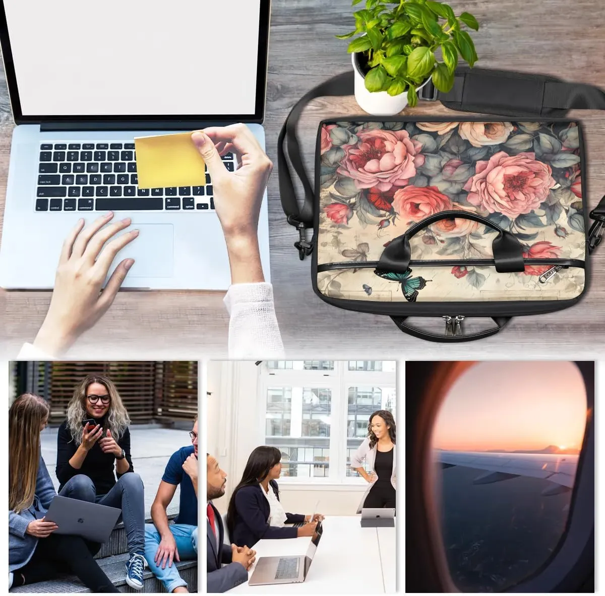 Laptop Shoulder Bag for 13-15 Inch Waterproof Laptop Sleeve Case Bag Slim Computer Carry Case Computer Cases for Laptops