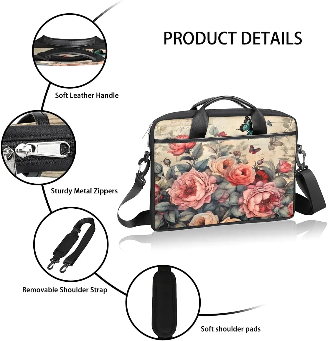 Laptop Shoulder Bag for 13-15 Inch Waterproof Laptop Sleeve Case Bag Slim Computer Carry Case Computer Cases for Laptops