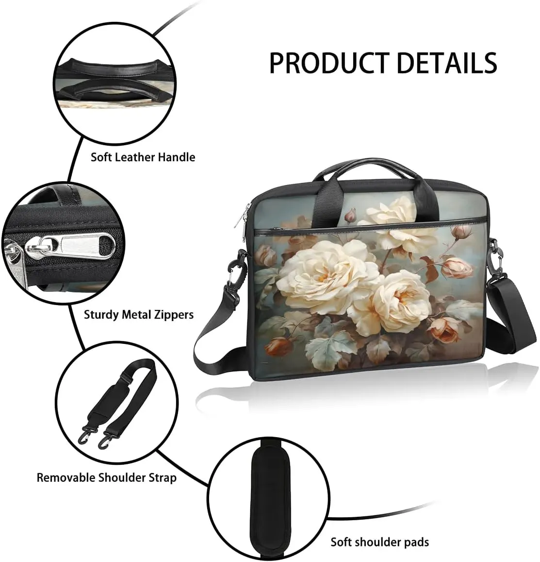 Laptop Shoulder Bag for 13-15 Inch Waterproof Laptop Sleeve Case Bag Slim Computer Carry Case Computer Cases for Laptops