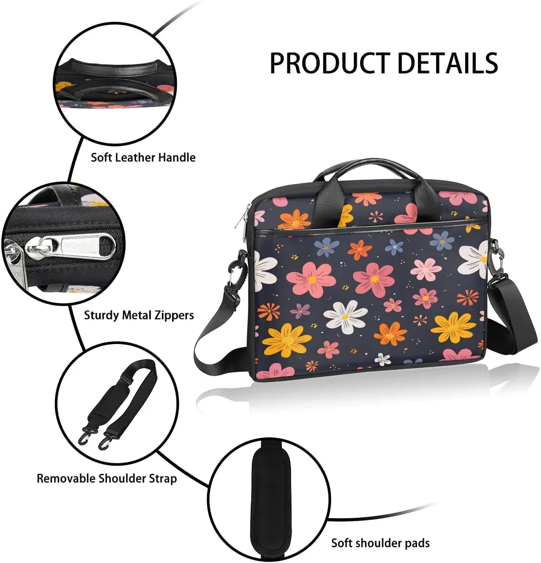 Laptop Shoulder Bag for 13-15 Inch Waterproof Laptop Sleeve Case Bag Slim Computer Carry Case Computer Cases for Laptops