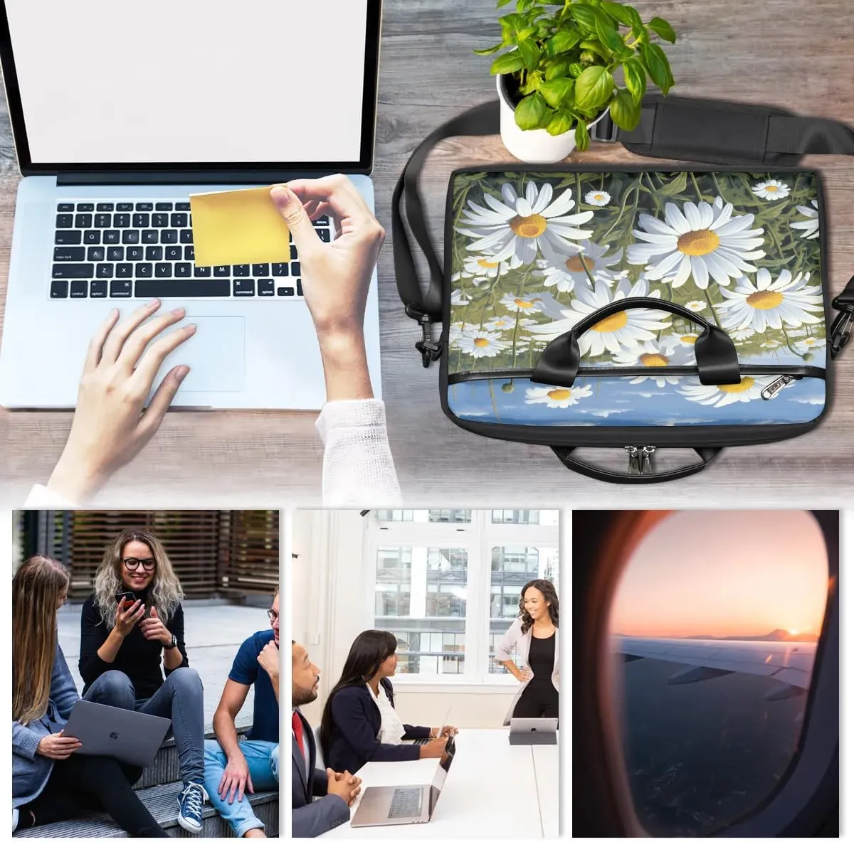 Laptop Shoulder Bag for 13-15 Inch Waterproof Laptop Sleeve Case Bag Slim Computer Carry Case Computer Cases for Laptops