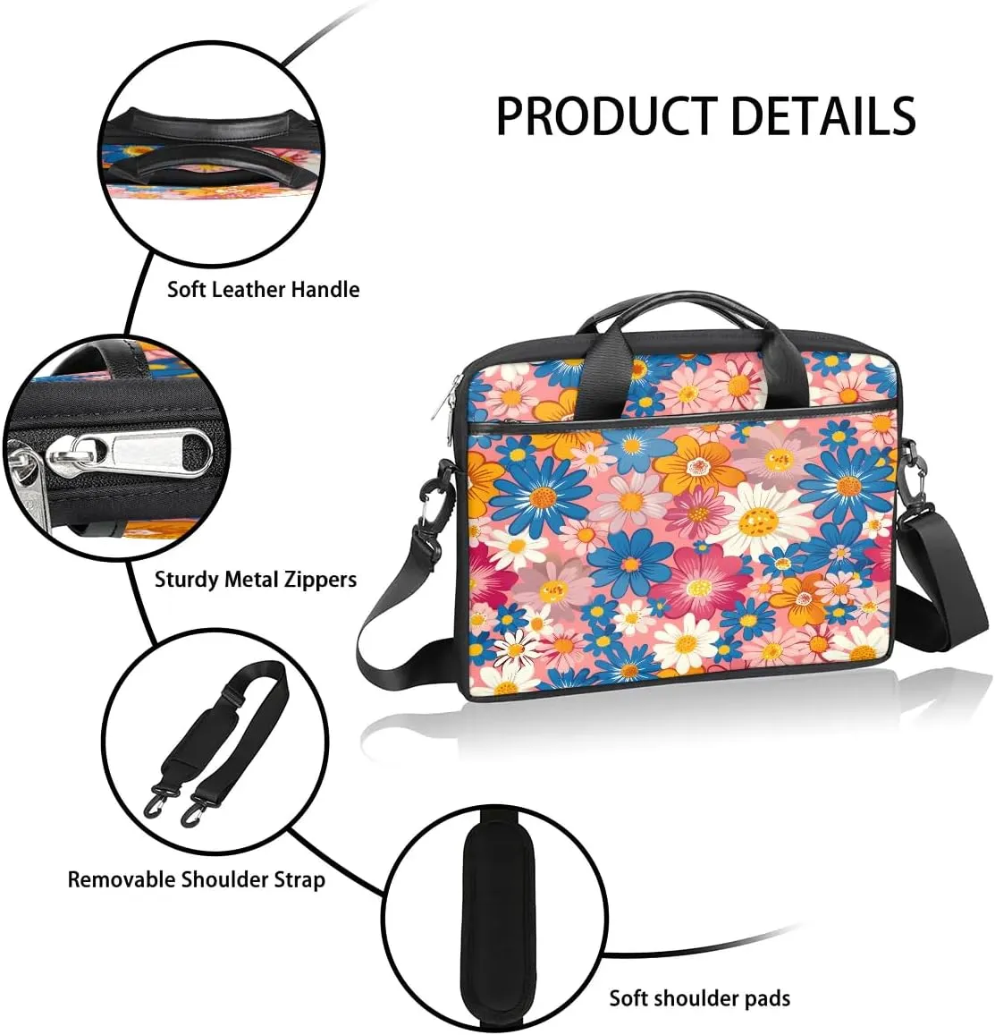 Laptop Shoulder Bag for 13-15 Inch Waterproof Laptop Sleeve Case Bag Slim Computer Carry Case Computer Cases for Laptops