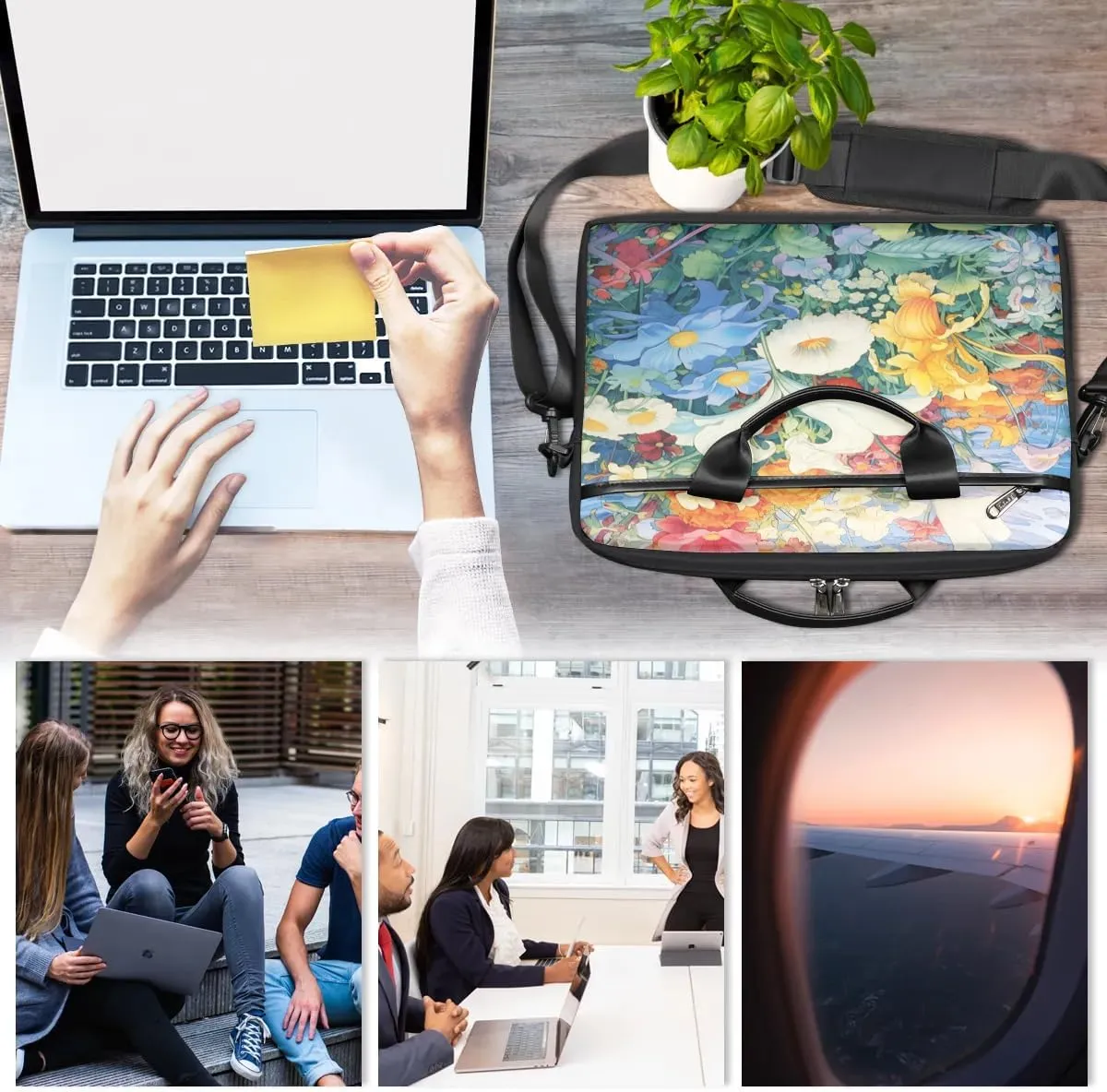 Laptop Shoulder Bag for 13-15 Inch Waterproof Laptop Sleeve Case Bag Slim Computer Carry Case Computer Cases for Laptops