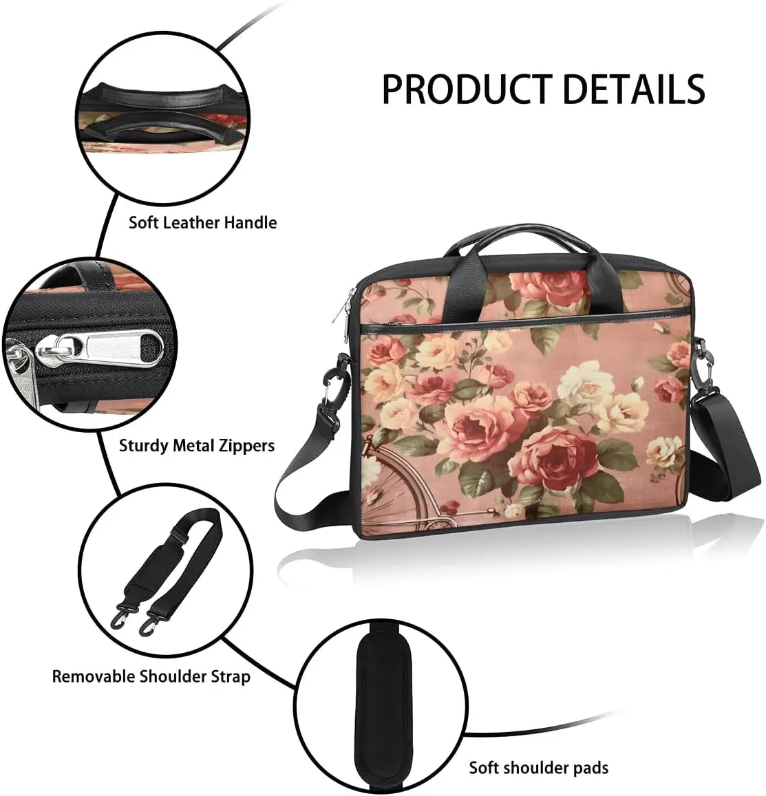 Laptop Shoulder Bag for 13-15 Inch Waterproof Laptop Sleeve Case Bag Slim Computer Carry Case Computer Cases for Laptops