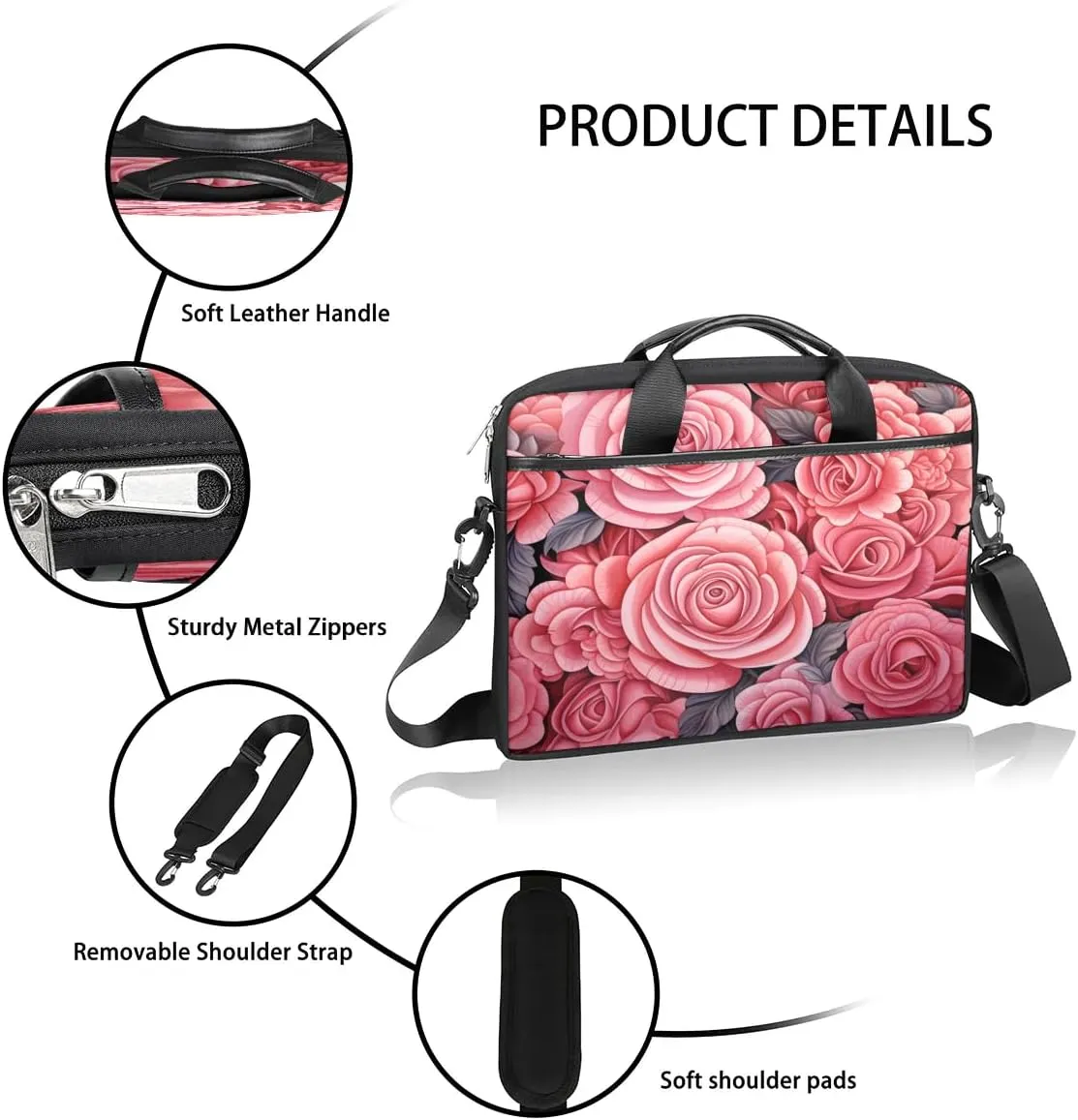 Laptop Shoulder Bag for 13-15 Inch Waterproof Laptop Sleeve Case Bag Slim Computer Carry Case Computer Cases for Laptops