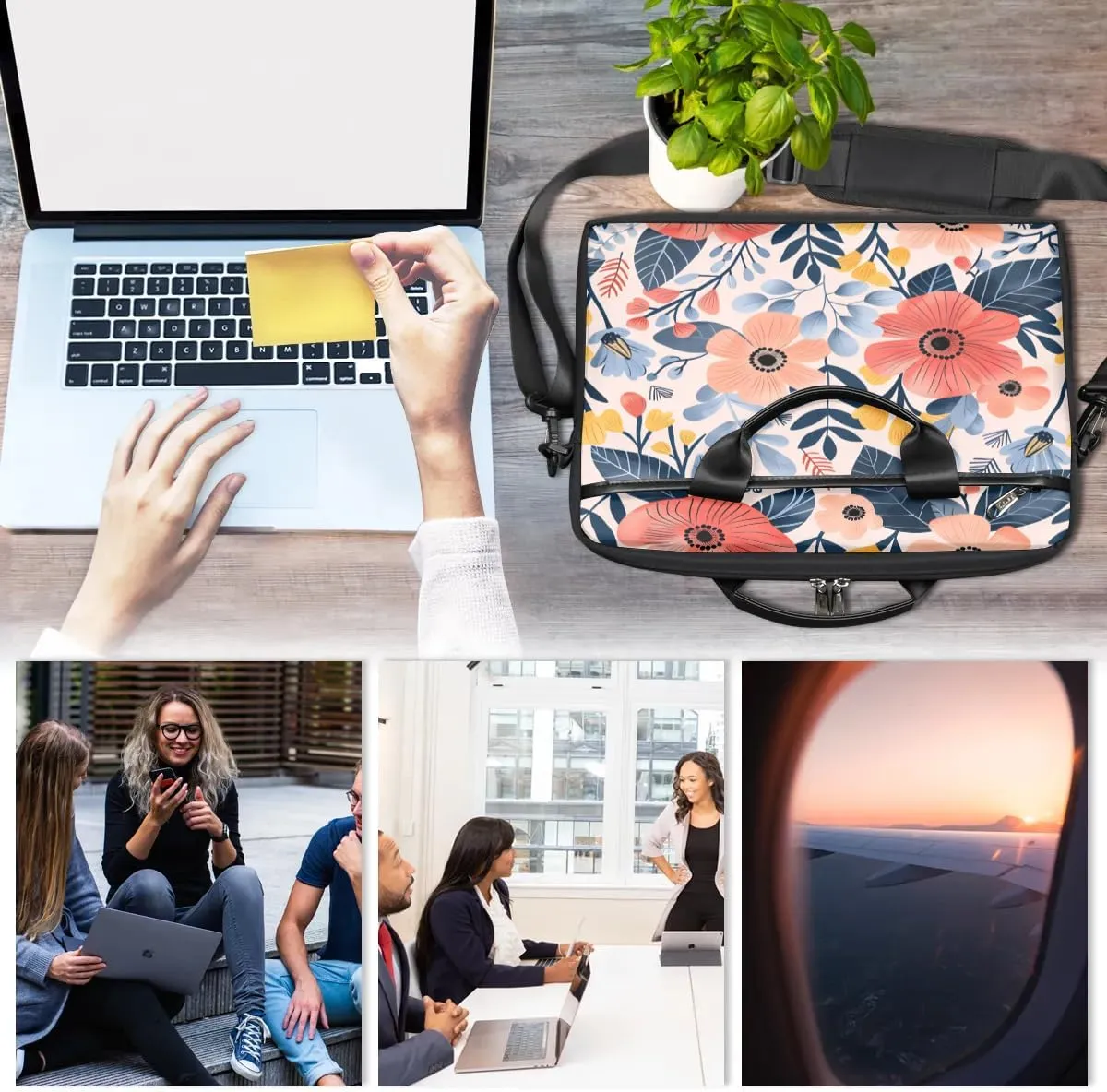 Laptop Shoulder Bag for 13-15 Inch Waterproof Laptop Sleeve Case Bag Slim Computer Carry Case Computer Cases for Laptops