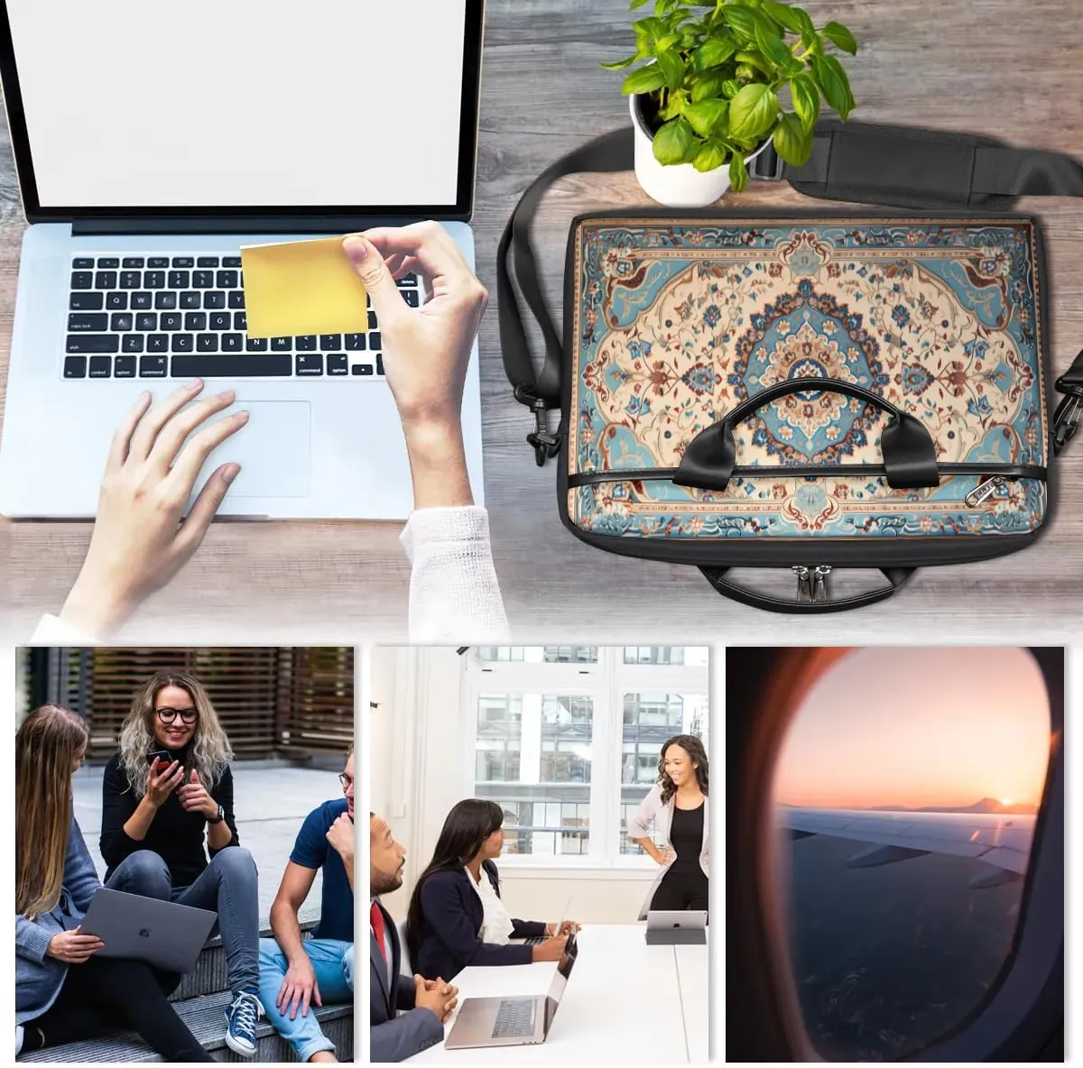 Laptop Shoulder Bag for 13-15 Inch Waterproof Laptop Sleeve Case Bag Slim Computer Carry Case Computer Cases for Laptops